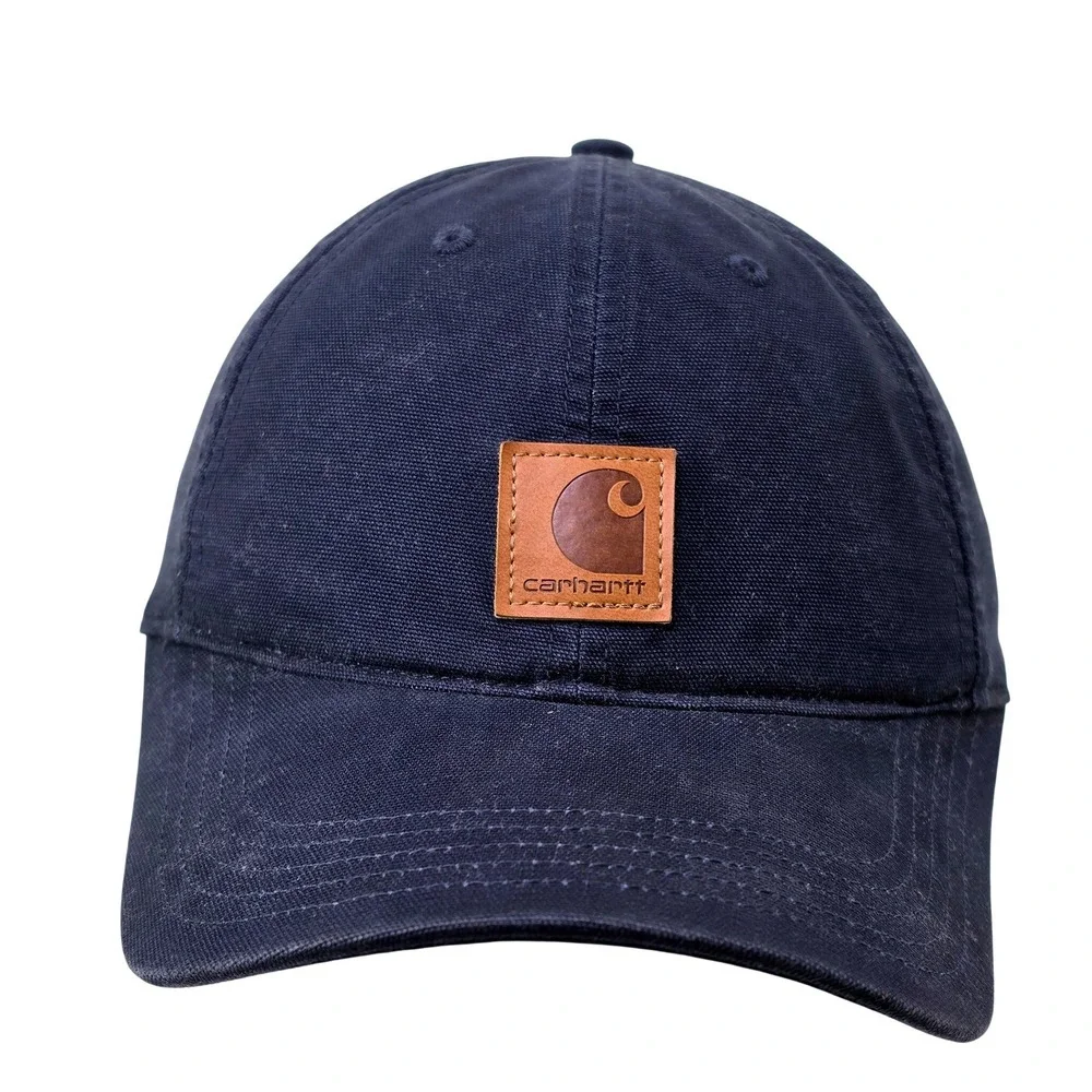 Carhartt Navy Blue Canvas Logo Patch Baseball Hat‎ Adjustable Strapback Cap